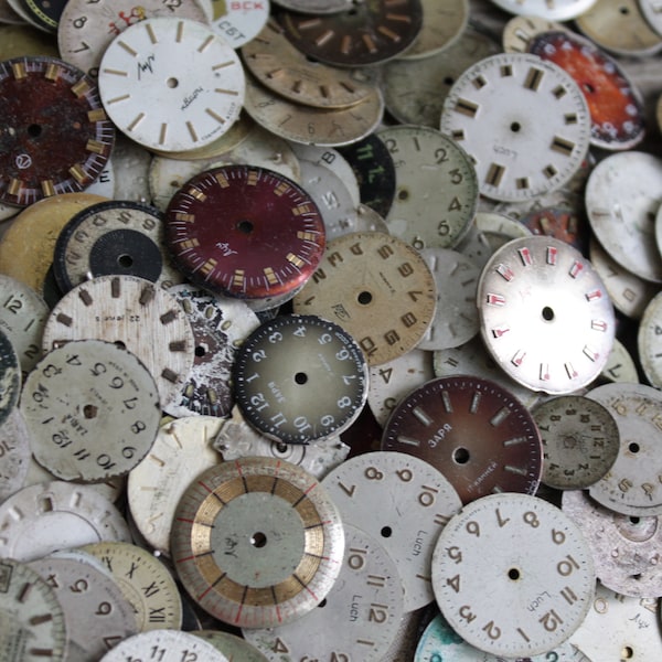 watch faces / watches dials supply dials  0.6-0.8"  (14-20 mm) Steampunk Altered Art Gear Vintage watch parts - steampunk supplies