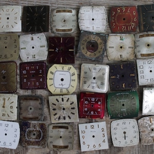 vintage watch faces, set of 30 (0.7&quot;-0.8&quot;) watch faces, watches dials - supply dials - Old Vintage watch parts - steampunk supplies