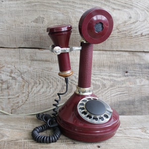 Vintage rotary phone / TA (1992 year), retro phone, circle dial rotary telephone, vintage landline phone / Old Dial Desk Phone