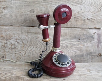 Téléphone Fixe Vintage, Téléphone de Bureau Filaire à L'ancienne avec  Bouton de Disque Design Rotatif Classique, Téléphone Filaire Rétro pour la  Maison et Le Bureau
