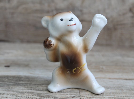 Vintage Soviet Figurine Olympic Bear Misha the mascot of the Moscow Olympic Games in 1980