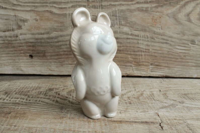 Vintage Soviet Figurine Olympic Bear Misha the mascot of the Moscow Olympic Games in 1980