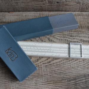 Vintage Slide Rule with Case: 1972 Mathematics Engineering Tool