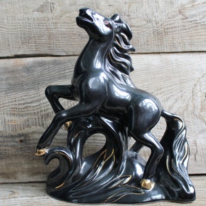 vintage porcelain Horse, 265 mm (10 1/2&quot; ),  Porcelain figurine
