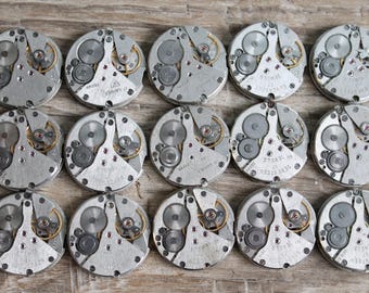 Steampunk Watch Movements: Vintage Jewelry Supplies, Art Parts - 1" (25mm) - Set of 15