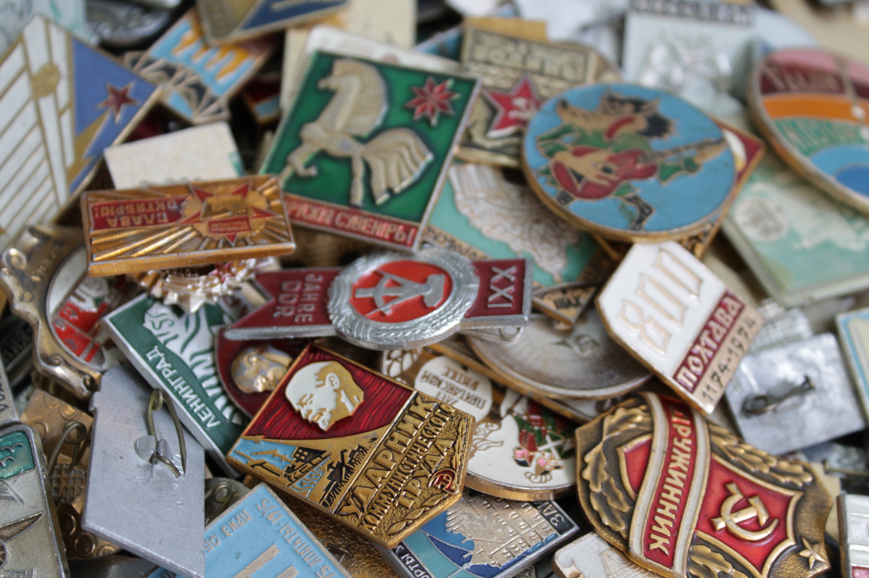 Lot of Soviet Pins, Collectible Pins, Vintage Badges, Soviet Era