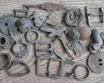 Antique Jewelry Parts Lot: 25 Archaeological Digging Finds