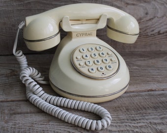 Vintage Push-button Phone CYFRAL, Old Push-button Phone, Push-button  Telephone / Vintage Landline Phone / Mid Century Modern Phone 