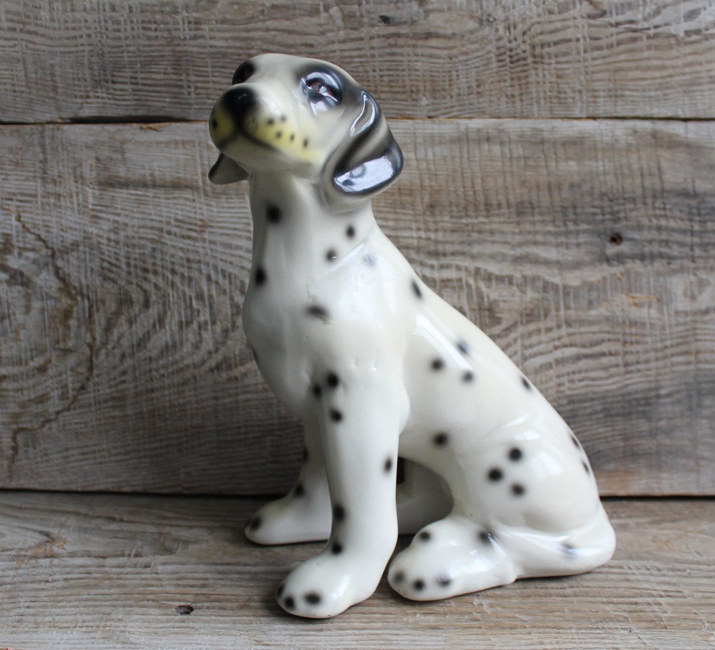 ヴィンテージ ダルメシアン 犬 陶器 置物 磁器製ダルメシアン犬 245 mm (9 1/2