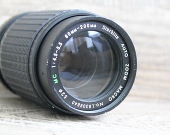 Objetivo macro con zoom automático Starblitz: 80-200 mm, d-52 mm, Japón