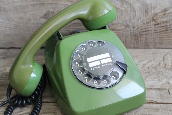 Vintage rotary phone Siemens old desk phone Retro telephone 80s