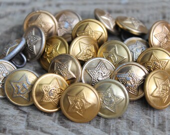 20 pcs. military buttons (0.55" / 14 mm) Vintage Soviet Army Uniform Buttons steampunk supplies uniform supplies / military uniform findings