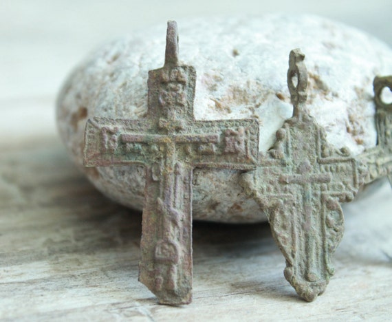 Ancient Bronze Crosses - Medieval Jewelry Artifac… - image 3