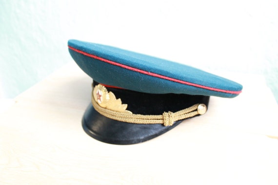 army Visor cap Vintage Soviet Army Cap, Soviet Of… - image 4