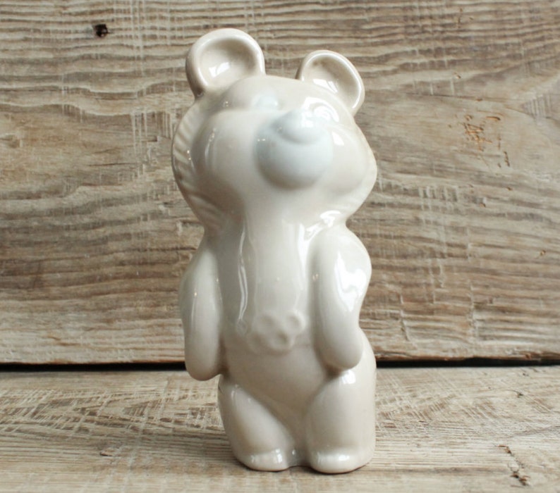 Vintage Soviet Figurine Olympic Bear Misha the mascot of the Moscow Olympic Games in 1980