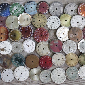 50 dial supplies 0.9 - 0.95&quot; / vintage watch faces /  set of 50  watch faces USSR,  watches dials, circle dials, steampunk supplies