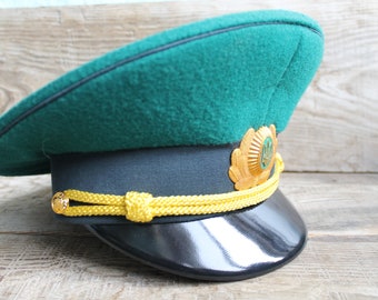 military uniform army visor officer cap (size:  56  -  7  -  S  -  22)  Vintage Army Cap cockade / Officer's Hat Cap  Military Visor Cap