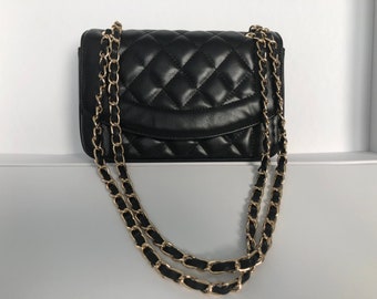 Classic Genuine Leather Women's Shoulder Bag, Handbag, Crossbody Bag, Chain Strap, Quilted Bag