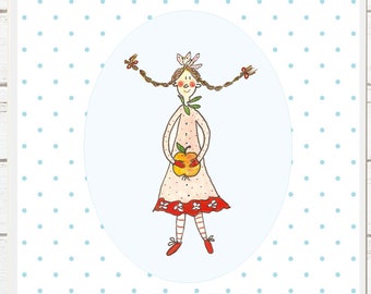 Greeting card "Apple Princess" summer greeting