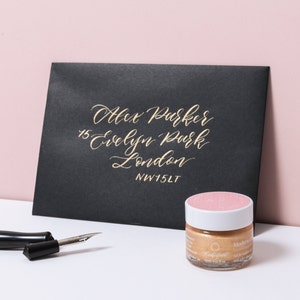 Rich Gold Calligraphy Ink | Shimmery Handmade Calligraphy Ink | Modern Calligraphy Ink | Dip Pen Ink | Copperplate Calligraphy Ink
