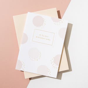 Oh Hé là anniversaire fille à pois-carte - vélin blanc enveloppe