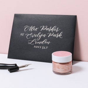 Rosegold Kalligraphie Tinte | Schimmernde handgemachte Kalligraphie-Tinte | Moderne Kalligraphie-Tusche | Dip-Pen-Tinte | Kupferdruck Kalligraphie Tinte