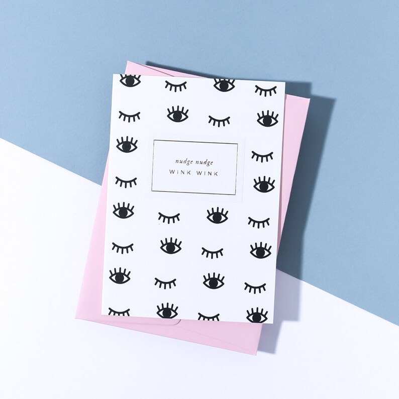 Nudge Nudge Wink Wink Card Candy Pink Envelope image 1