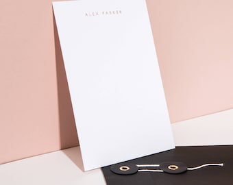 Notecards personalizados impressos em folha, brancos | Cartões de correspondência tipográfica | Estacionário personalizado sob medida | Presentes para ela | Presente de caixa de correio