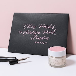Pearl Pink Holographic Ink | Shimmer Handmade Calligraphy Ink | Modern Calligraphy Ink | Dip Pen Ink | Copperplate Calligraphy Ink