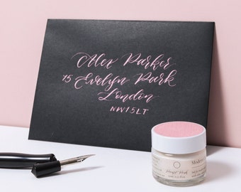 Pearl Pink Holographic Ink | Shimmer Handmade Calligraphy Ink | Modern Calligraphy Ink | Dip Pen Ink | Copperplate Calligraphy Ink