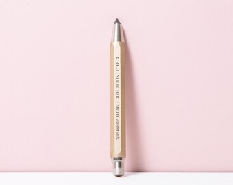 Crayon d’embrayage mécanique en or | Porte-plomb rose | | automatique de crayon Koh-I-Noor Crayon pour | calligraphie Crayon d’embrayage