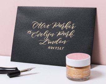 Rich Gold Calligraphy Ink | Shimmery Handmade Calligraphy Ink | Modern Calligraphy Ink | Dip Pen Ink | Copperplate Calligraphy Ink