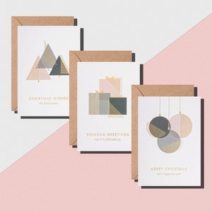 Paquete de tarjetas de Navidad - Paquete de 6 tarjetas de Navidad, tarjeta de vacaciones de lujo, tarjeta de felicitación de Navidad, tarjeta de vacaciones, tarjeta de Navidad de lujo