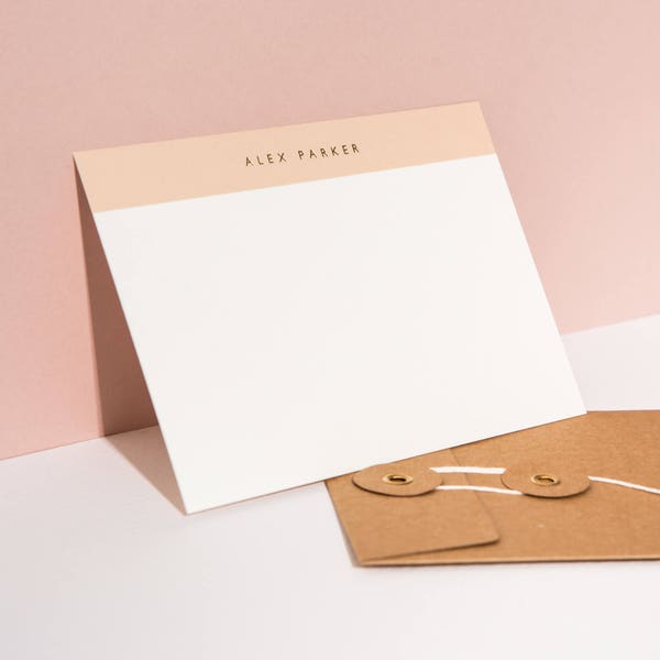 Personalised Foil Printed Notecards, Blush | Letterpress Correspondence Cards | Bespoke Custom Stationary | Gifts for Her | Letterbox Gift