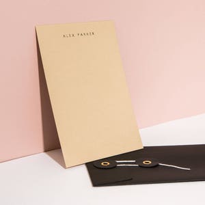 Personalisierte Folie gedruckt Notecards, Sand | Buchdruck Korrespondenz Karten | Maßgeschneiderte Benutzerdefinierte stationär | Geschenke für Sie | Briefkasten Geschenk