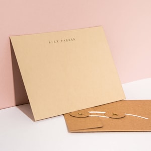 Personalisierte Folie gedruckt Notecards, Sand | Buchdruck Korrespondenz Karten | Maßgeschneiderte Benutzerdefinierte stationär | Geschenke für Sie | Briefkasten Geschenk