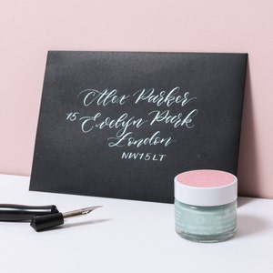 Blasse Minze Kalligraphie Tinte | Schimmernde handgemachte Kalligraphie-Tinte | Moderne Kalligraphie-Tusche | Dip-Pen-Tinte | Kupferdruck Kalligraphie Tinte