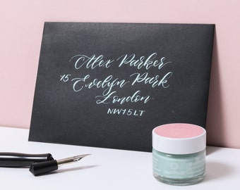 Pale Mint Calligraphy Ink | Shimmery Handmade Calligraphy Ink | Modern Calligraphy Ink | Dip Pen Ink | Copperplate Calligraphy Ink