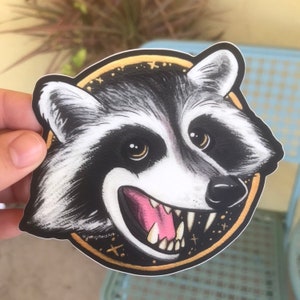 Trash Panda Sticker by Jennified Art