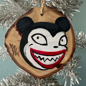 Hand-Painted Ornament: Scary Teddy (a)