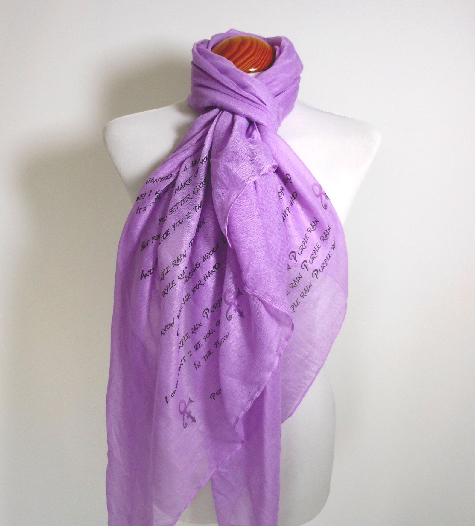 Prince scarf. Purple scarf with 'Purple Rain' print. Etsy