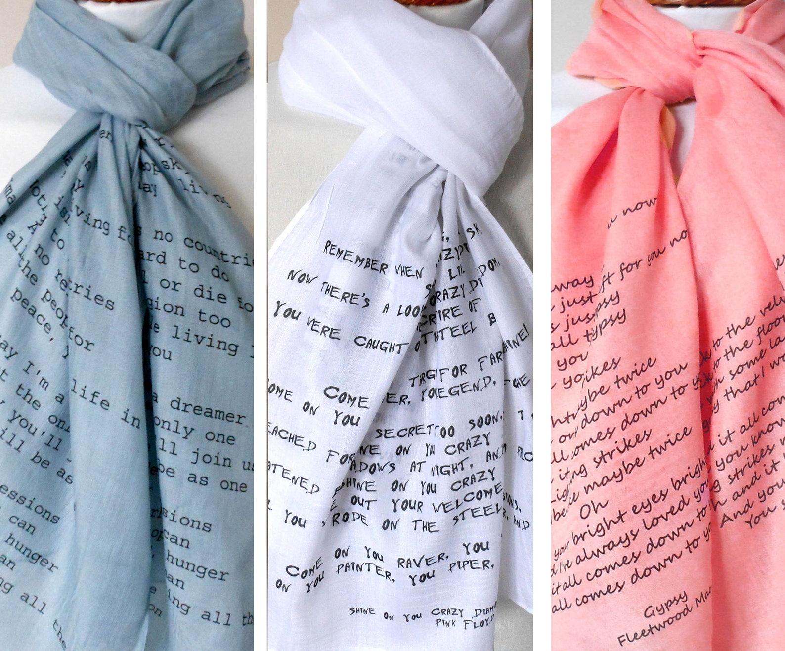 Customised Lyrics Scarf. Musical scarf. You choose your song Etsy
