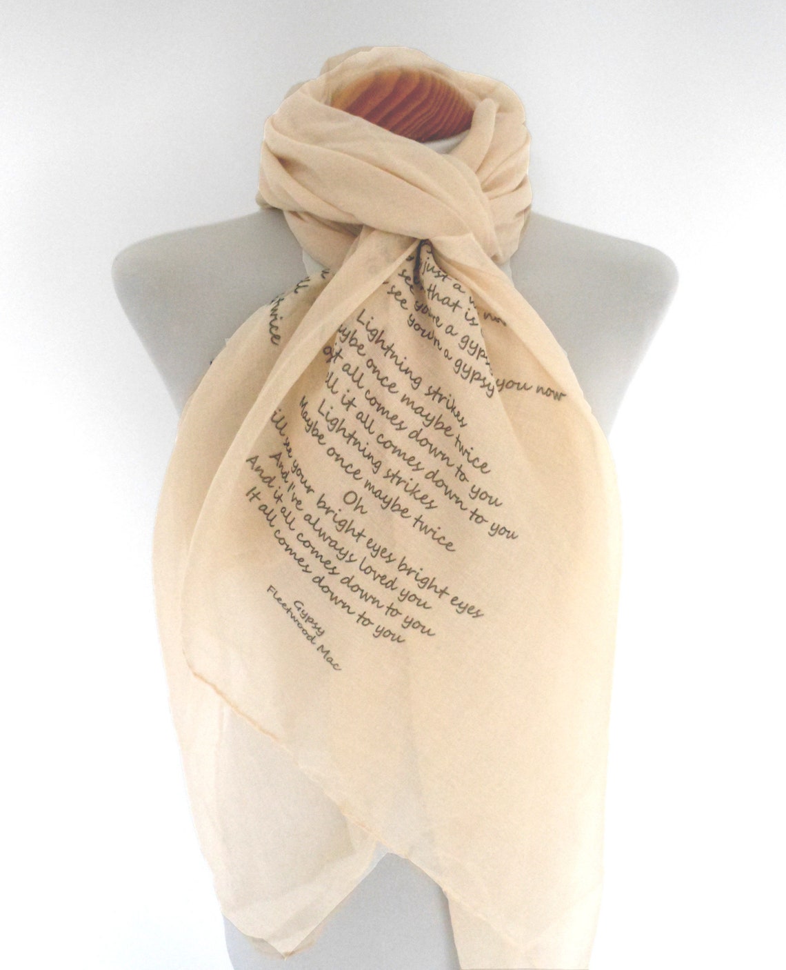 Customised Lyrics Scarf. Musical scarf. You choose your song Etsy