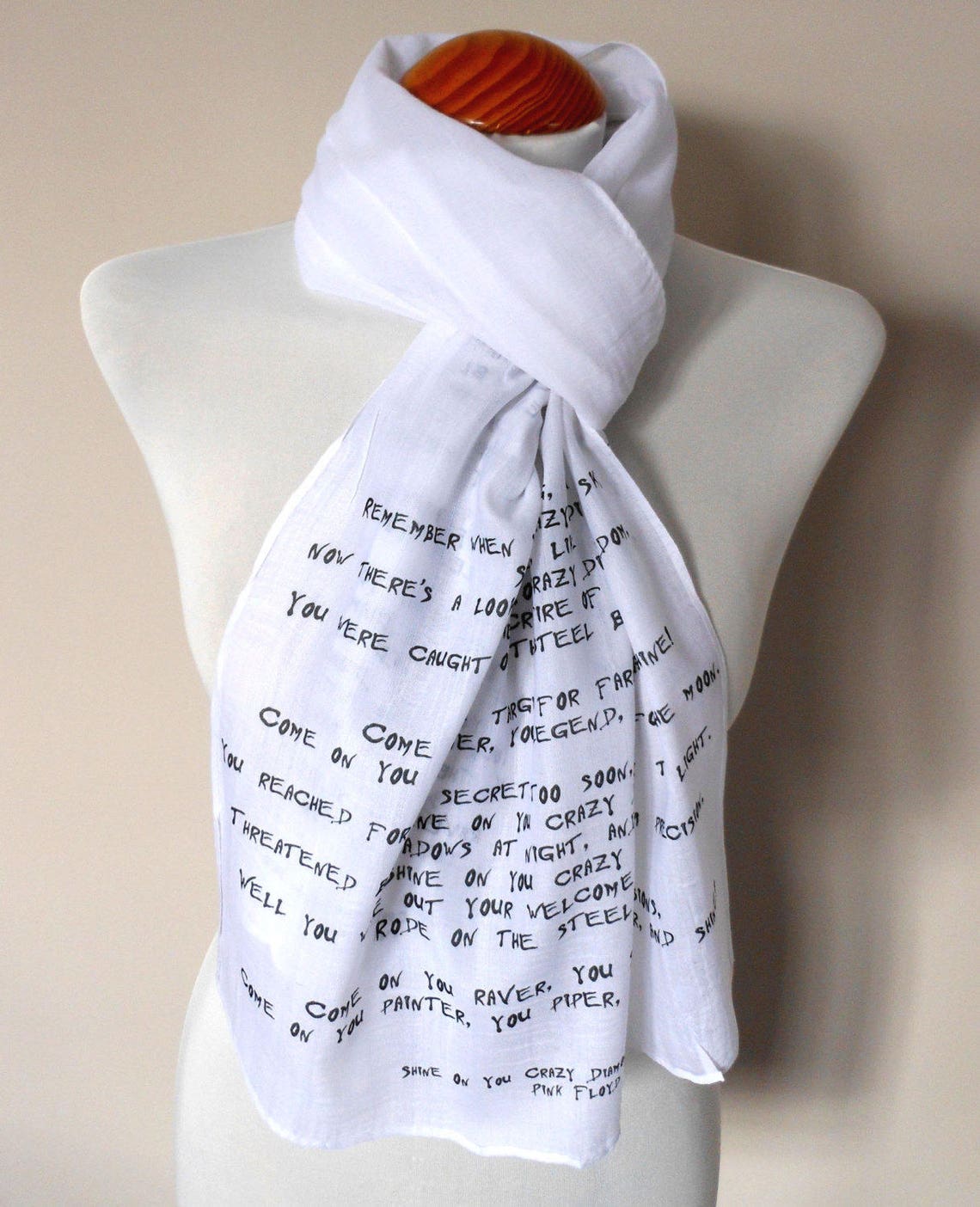 Customised Lyrics Scarf. Musical scarf. You choose your song Etsy