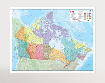 Laminated Canada Wall Map: Political, Travel, Road Trip