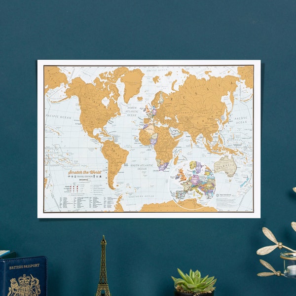 Scratch the World® travel edition map print - home, gift for him, gift for her, scratch off,world map, travel gift, gift