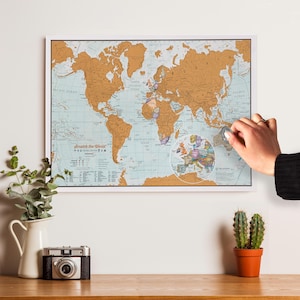 Scratch the World® travel edition map print - home, gift for him, gift for her, scratch off,world map, travel gift, gift