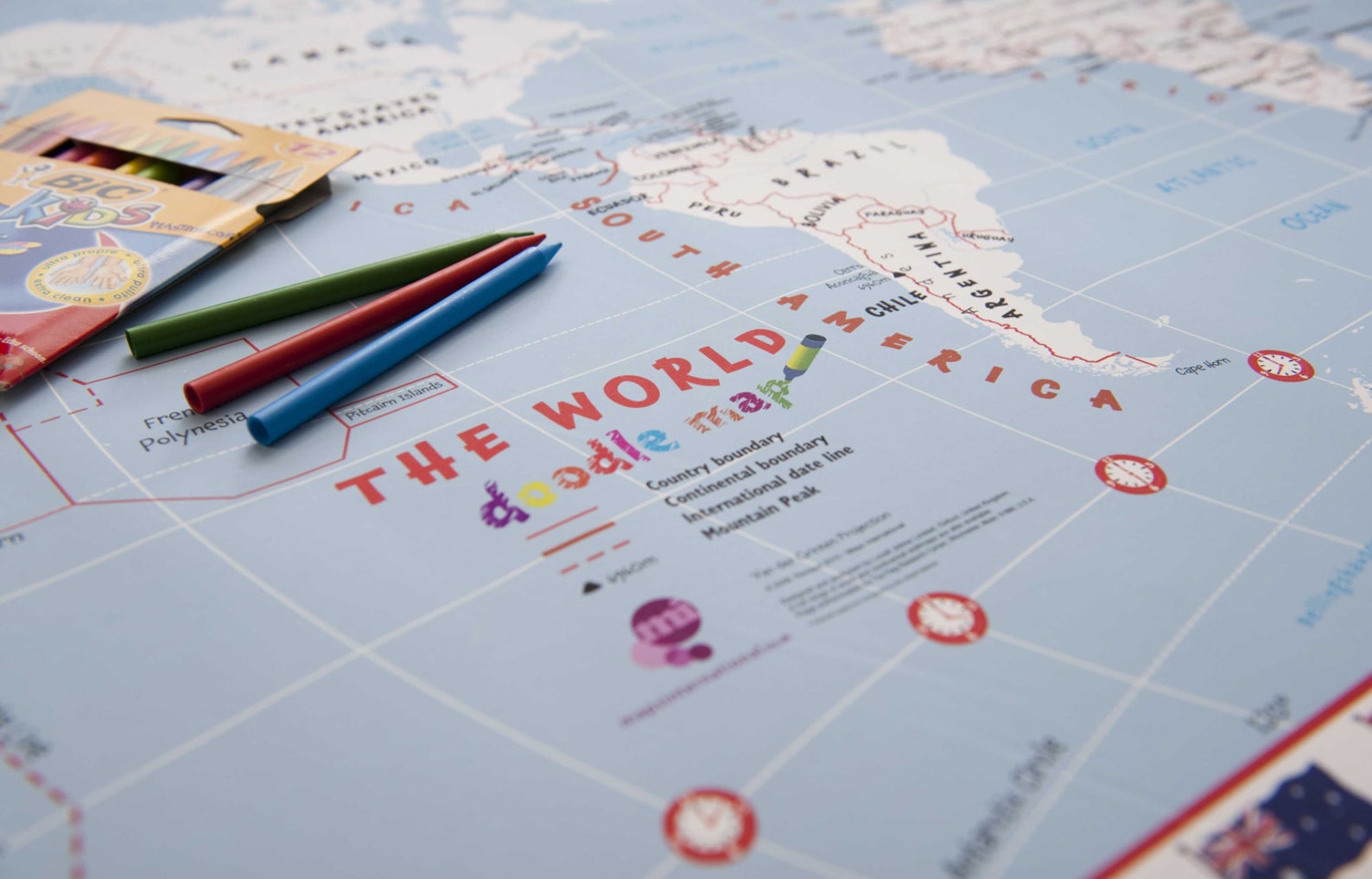 Children's Doodle World Map With Crayons Gift Craft - Etsy