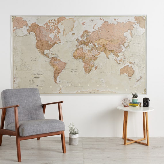 Deco POSTER.Home room Art.Interior Design.Mapa Mundi.Vintage World Map.7021