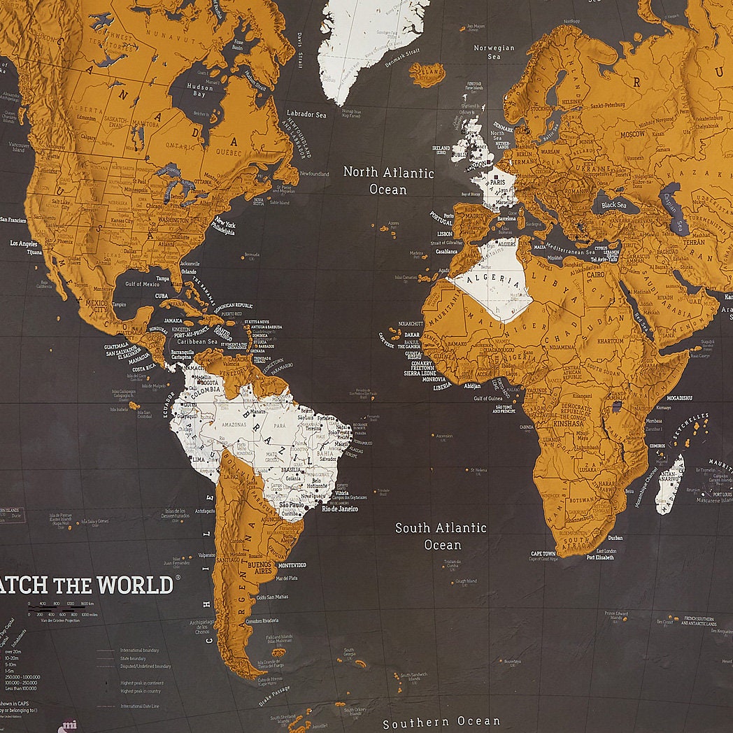 Wall Map with Scratch - World, Black Edition - 84 x 60 cm | Maps  International (French)